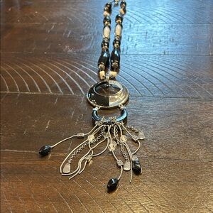 NWT Black and Silver Statement Necklace